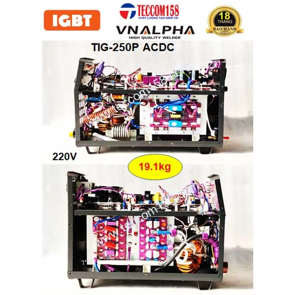 VNALPHA TIG-250P ACDC HÀN MỌI VẬT  LIÊU NHƯ MÁY LASER CẤU HÌNH 9 BO 8 IGBT 4 KHÁNG INPUT 220V ĐẦU TIÊN TẠI VIỆT NAM